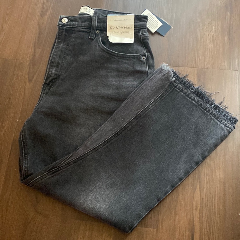 New, Abercrombie high rise, kick flare jeans